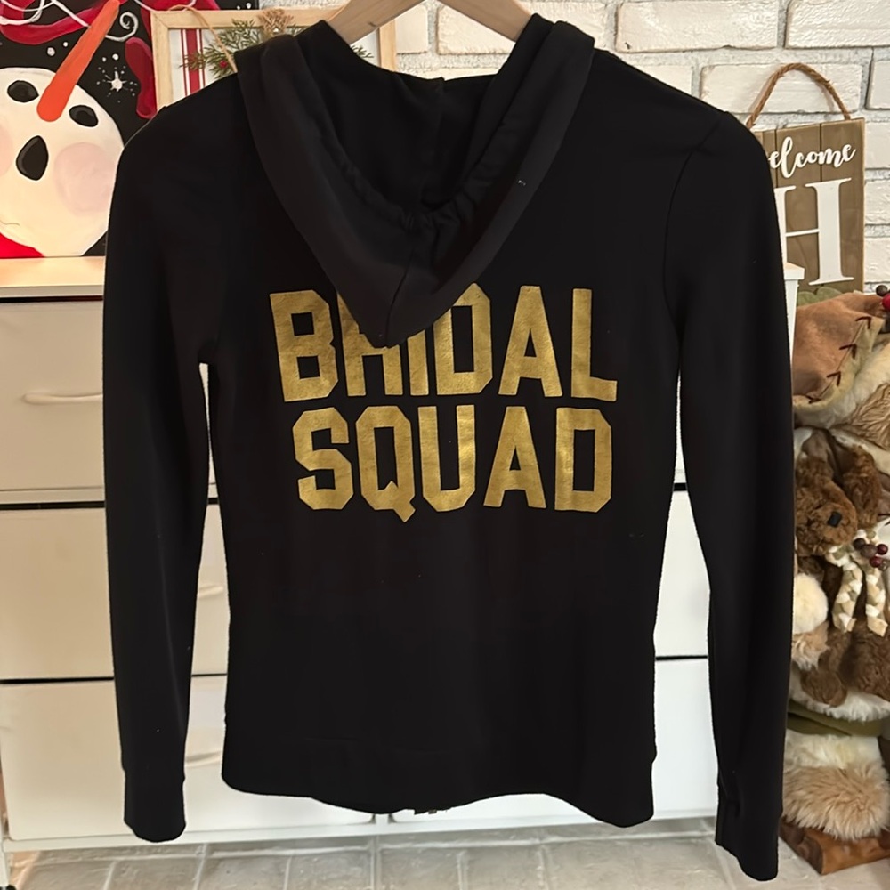 Bridal Squad Front Zip Black Hoodie